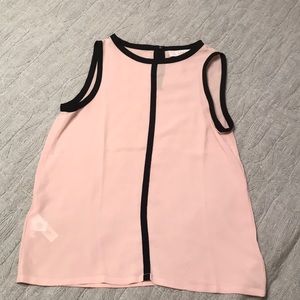 Sheer pink and black blouse